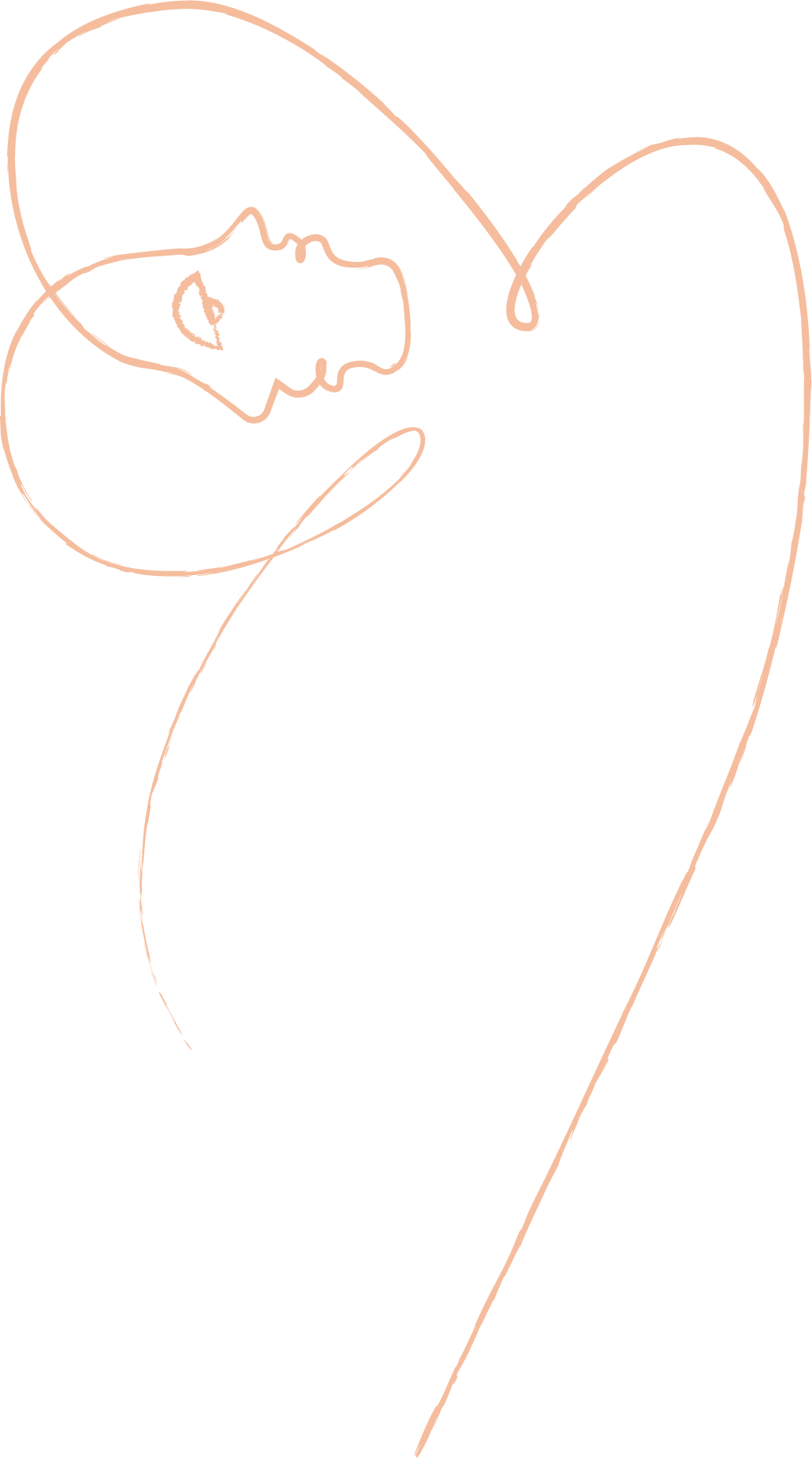 Ilustração rosto com coração
